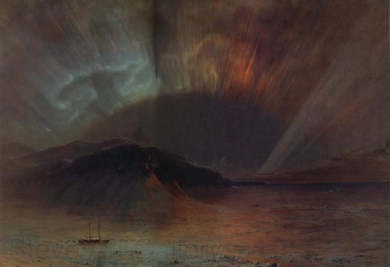 Frederic Edwin Church Aurora Borealis Norge oil painting art